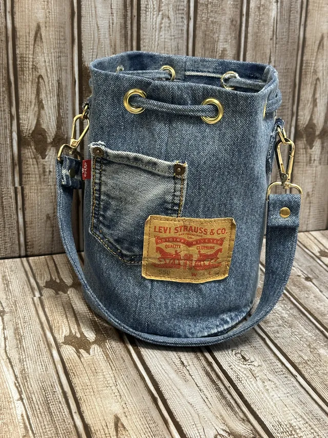 Upcycled Denim Bucket Bag